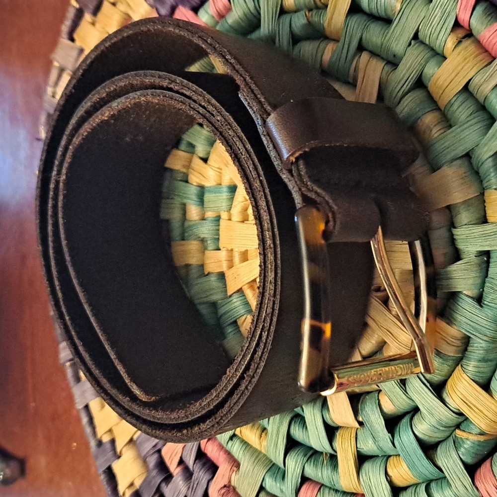 MICHAEL KORS BELT WITH TURTLE SHELL BUCKLE SIZE SMALL